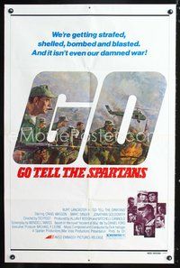 7d355 GO TELL THE SPARTANS 1sh '78 cool art of Burt Lancaster in Vietnam War!