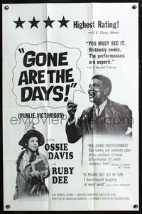 7d364 GONE ARE THE DAYS reviews 1sh '63 great images of Ossie Davis & Ruby Dee!