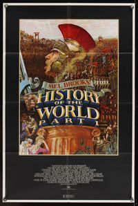7d406 HISTORY OF THE WORLD PART I 1sh '81 artwork of Roman soldier Mel Brooks by John Alvin!