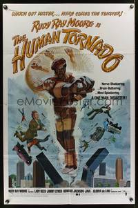 7d436 HUMAN TORNADO 1sh '76 watch out mister, here comes the twister, wild Rudy Ray Moore!