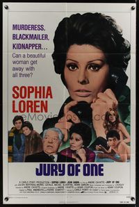 7d485 JURY OF ONE 1sh '75 Verdict, Sophia Loren, Jean Gabin, Andre Cayatte