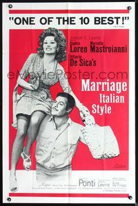 7d602 MARRIAGE ITALIAN STYLE 1sh '64 Matrimonio all'Italiana, Sophia Loren, Marcello Mastroianni