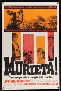 7d652 MURIETA 1sh '65 Jeffrey Hunter as Joaquin Murrieta, the avenger who scourged all El Dorado!