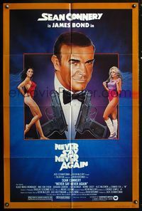 7d675 NEVER SAY NEVER AGAIN 1sh '83 art of Sean Connery as James Bond 007 by R. Dorero!