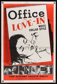 7d698 OFFICE LOVE-IN 1sh '68 Carole Saunders, Ray Cyr, white collar style sexploitation!