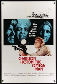 7d703 OMEGA MAN 1sh '71 Charlton Heston is the last man alive, and he's not alone!