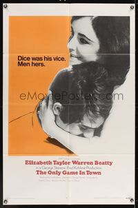 7d711 ONLY GAME IN TOWN int'l 1sh '69 Elizabeth Taylor & Warren Beatty are in love in Las Vegas!