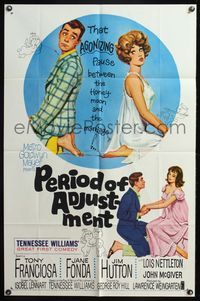 7d732 PERIOD OF ADJUSTMENT 1sh '62 sexy Jane Fonda in nightie trying to get used to marriage