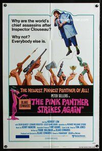 7d738 PINK PANTHER STRIKES AGAIN style B 1sh '76 wacky Peter Sellers is Inspector Clouseau!