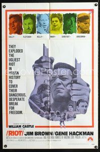 7d778 RIOT int'l 1sh '69 Jim Brown & Gene Hackman escape from jail, ugliest prison riot in history!