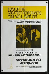 7d808 SEANCE ON A WET AFTERNOON military 1sh '64 Kim Stanley, Richard Attenborough!