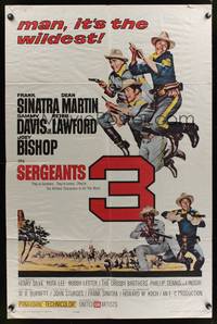 7d812 SERGEANTS 3 1sh '62 John Sturges, Frank Sinatra, Rat Pack parody of Gunga Din!