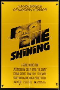 7d825 SHINING 1sh '80 Stephen King & Stanley Kubrick horror masterpiece, crazy Jack Nicholson!