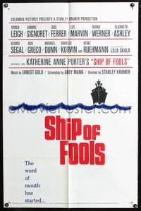 7d827 SHIP OF FOOLS 1sh '65 Stanley Kramer's movie based on Katharine Anne Porter's book!