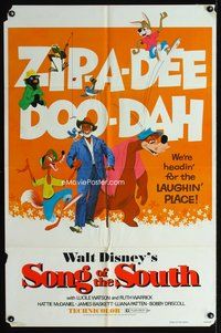7d853 SONG OF THE SOUTH 1sh R80 Walt Disney, Uncle Remus, Br'er Rabbit & Br'er Bear!