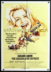 7d876 SUGARLAND EXPRESS int'l 1sh '74 Steven Spielberg, every cop in the state is after Goldie Hawn