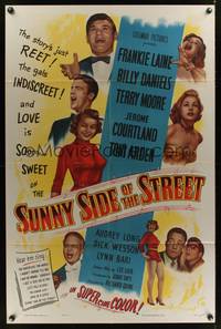 7d881 SUNNY SIDE OF THE STREET 1sh '51 Frankie Laine, Billy Daniels & Terry Moore!