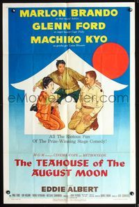 7d898 TEAHOUSE OF THE AUGUST MOON 1sh '56 art of Marlon Brando, Glenn Ford & Machiko Kyo!