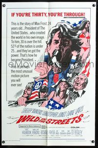 7d979 WILD IN THE STREETS 1sh '68 Christopher Jones & teens take over the U.S.!