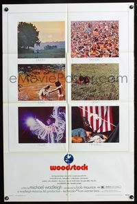 7d989 WOODSTOCK 1sh '70 six images of the most classic rock & roll concert!
