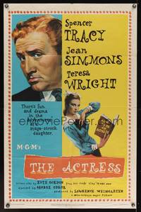 7e011 ACTRESS 1sh '53 Jean Simmons, cool close-up art of Spencer Tracy!
