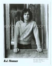 7f016 B.J. THOMAS signed 8x10 still '70s standing in window with cool 1970s hair!