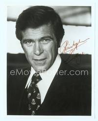 7f028 CHRISTOPHER GEORGE signed repro 8x10 '70s close portrait looking dapper in suit & tie!