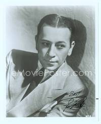 7f047 GEORGE RAFT signed repro 8x10 '70s close head & shoulders portrait looking away from camera!