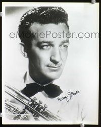 7f050 HARRY JAMES signed repro 8x10 '70s close portrait in tuxedo holding trumpet!