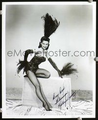 7f064 KATHRYN CROSBY signed repro 8x10 '70s great full-length portrait in sexy showgirl outfit!