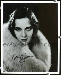 7f078 MARY BRIAN signed repro 8x10 '70s super close portrait wearing huge fur!