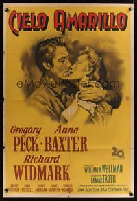 7g075 YELLOW SKY Argentinean '48 close up romantic art of Gregory Peck & Anne Baxter!