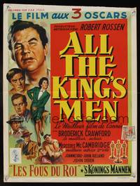7g285 ALL THE KING'S MEN Belgian '50 Louisiana Governor Huey Long biography w/Broderick Crawford!