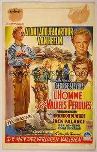 7g319 SHANE Belgian '53 Alan Ladd, Jean Arthur, Van Heflin, Brandon De Wilde, completely different