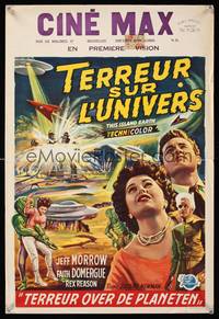 7g323 THIS ISLAND EARTH Belgian '55 sci-fi classic, best different artwork of Morrow & Domergue!
