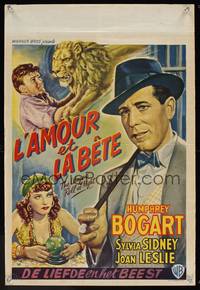 7g325 WAGONS ROLL AT NIGHT Belgian '55 different art of Humphrey Bogart, Joan Leslie, Eddie Albert