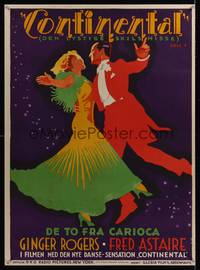 7g002 GAY DIVORCEE Danish '34 wonderful different art of dancing Fred Astaire & Ginger Rogers!