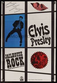 7g019 JAILHOUSE ROCK Danish R60s cool different image of Elvis Presley by Bassett & Vedel!