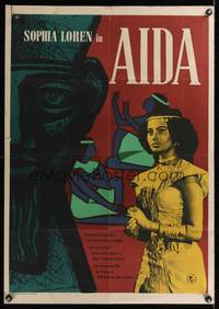 7g050 AIDA East German 23x32 '56 different c/u of sexy Sophia Loren in Verdi's Italian opera!