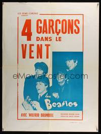 7g222 HARD DAY'S NIGHT French 24x32 R60s different image of The Beatles, rock & roll classic!