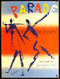 7g240 PARADE French 23x31 '74 Jacques Tati, cool surreal art by Lagrange & Roger Boumendil!