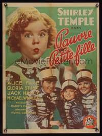 7g244 POOR LITTLE RICH GIRL French 24x32 '36 Shirley Temple as drum major, Alice Faye, Jack Haley