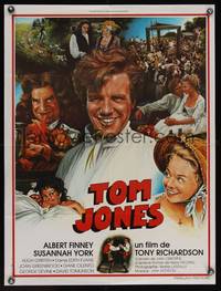 7g254 TOM JONES French 24x31 '63 completely different montage art of Albert Finney by Luton!