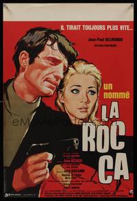 7g273 MAN NAMED ROCCA French 16x24 '61 art of Jean-Paul Belmondo & Christine Kaufmann by Tealdi!