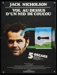 7g277 ONE FLEW OVER THE CUCKOO'S NEST French 16x21 R70s different art of Nicholson by Bourduge!