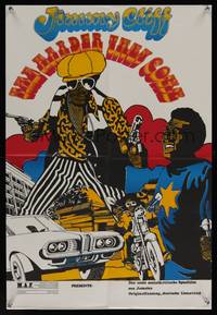 7g154 HARDER THEY COME German 16x23 '80 Jimmy Cliff, Jamaican reggae music crime thriller!