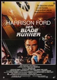 7g163 BLADE RUNNER German '82 Ridley Scott, different montage of Harrison Ford & cast!
