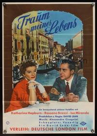 7g200 SUMMERTIME German '55 different art of Katharine Hepburn & Rossano Brazzi in Venice!