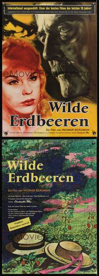 7g206 WILD STRAWBERRIES two-sided German R61 Ingmar Bergman, art by Ernst Litter & Ahizie!