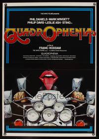 7g430 QUADROPHENIA Italian 1sh '79 completely different art of mouth on motorcycle by Casaro!